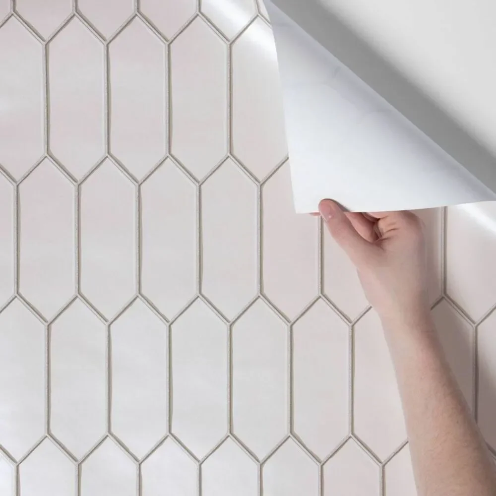 Hexagon Tile Peel & Stick Wallpaper White - Threshold